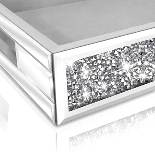 Wocred Mirror Perfume Tray with Diamond Design
