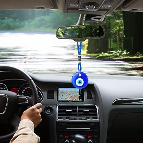 WEBEEDY 4Pcs Blue Evil Eye Glass Hanging Pendant Car Charm
