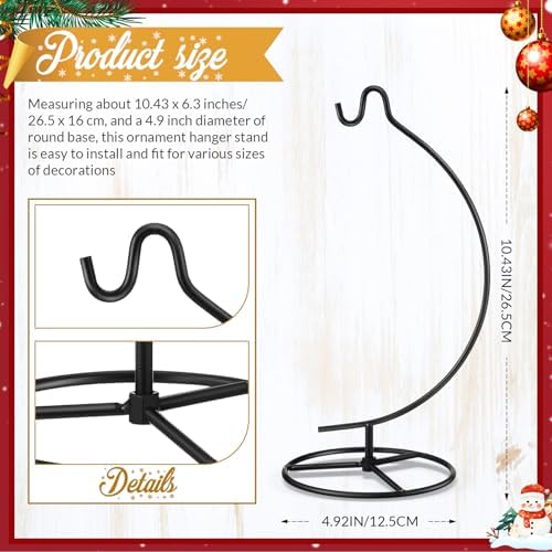 Baderke Ornament Display Stand - Hanging Glass Ball Air Plant Holder 1043 H Black
