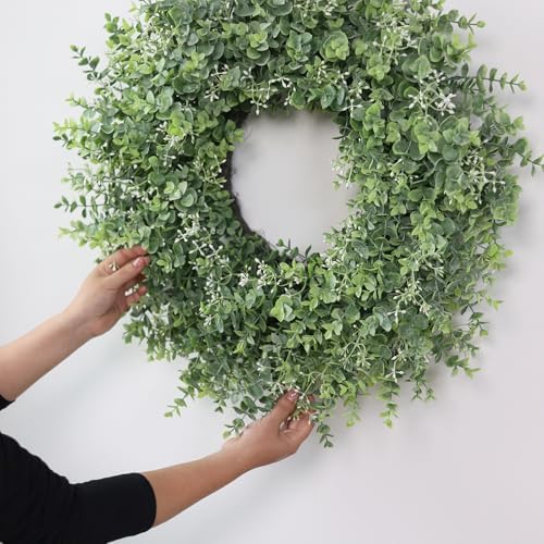 26 Artificial Eucalyptus Wreath with White Seeds