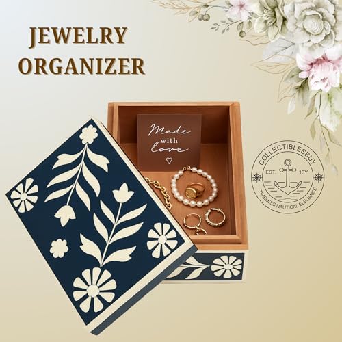 Vintage Look Handmade Bone Inlay Decorative Storage Box