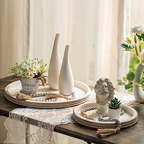 Hanobe Large Round Decorative Tray for Home
