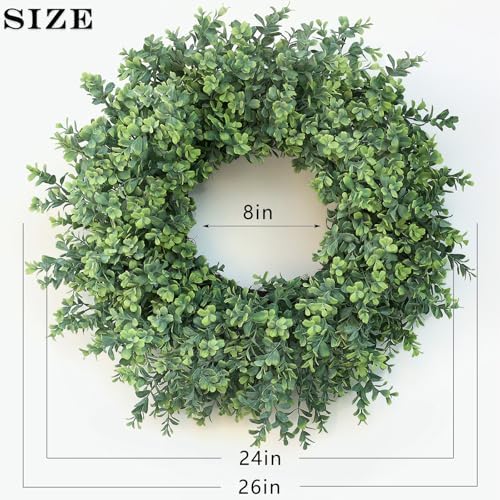26 Artificial Boxwood Wreath for Front Door
