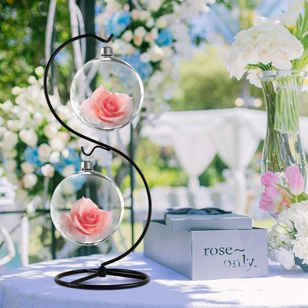 Fosinz CXLE Hanging Ornament Stand Iron Frame for Glass Globe Air Plant Terrarium