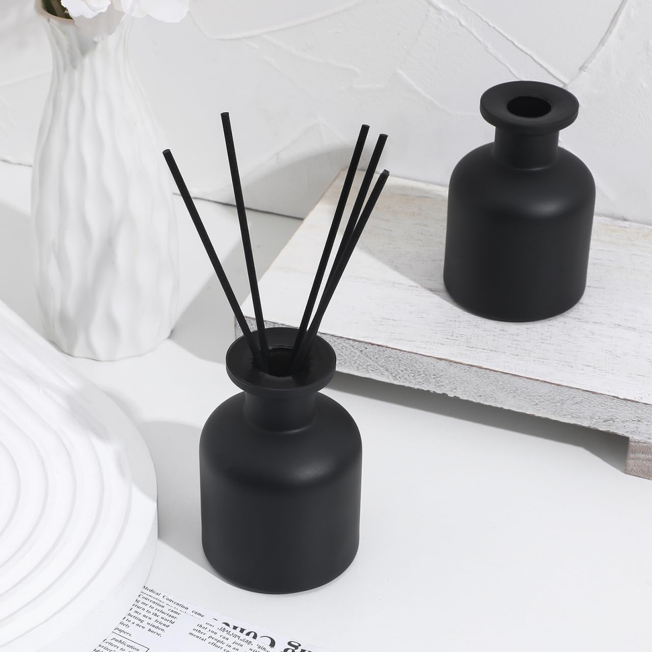 NOLITOY 2PCS Empty Glass Diffuser Bottle Set