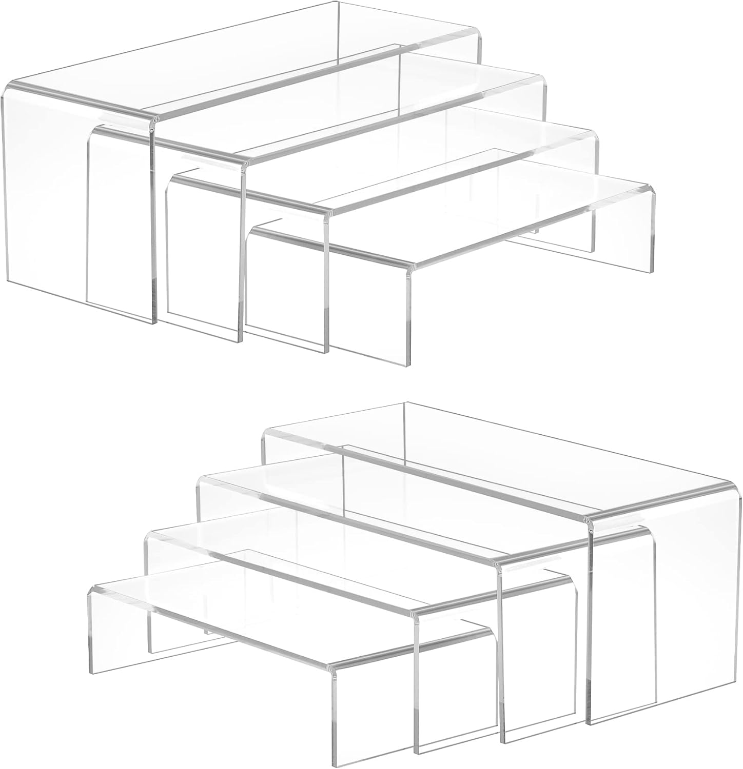 Albumgit Acrylic Display Risers 8 Pack for Collectibles Decoration Organizer