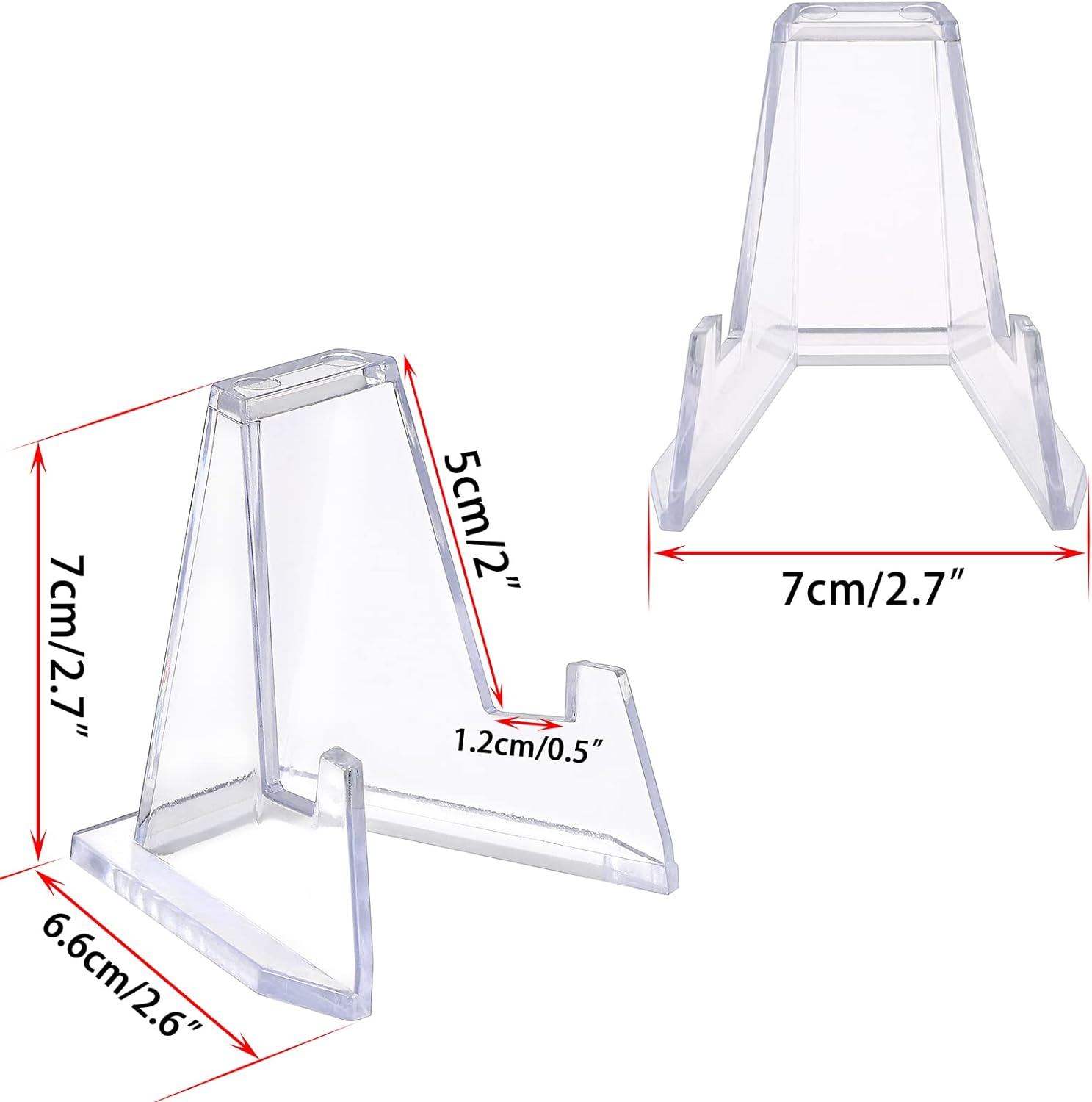 Hipiwe 10 Pack Acrylic Easel Stand for Collectibles Display