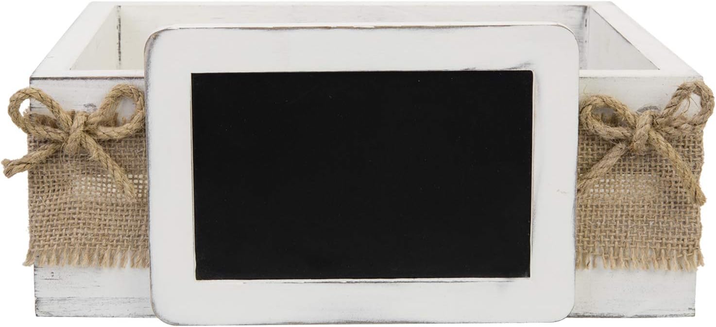 MyGift Vintage White Wood Decorative Gift Box 1