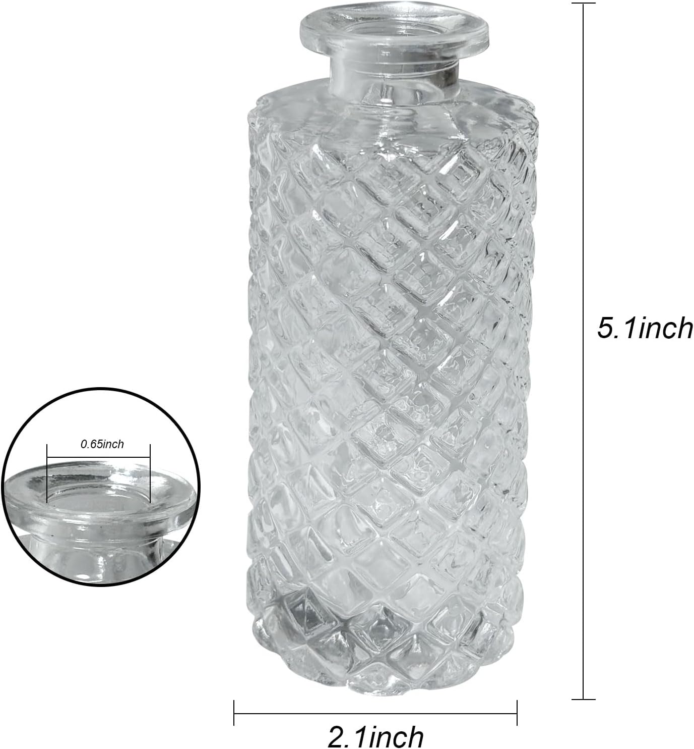 2Pcs Diffuser Glass Bottles with Cork and Flower Deco