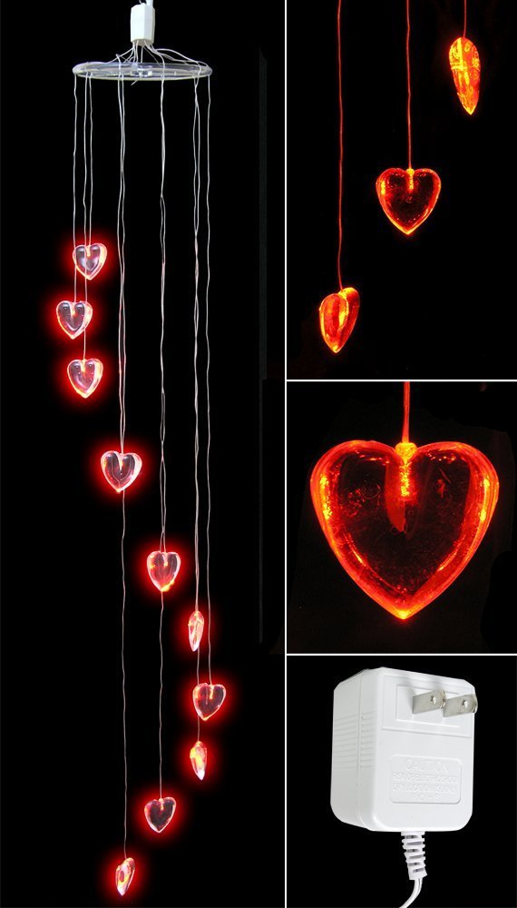 Red Heart Lighted Mobile - 48 L - Heart Decor For Valentines Day