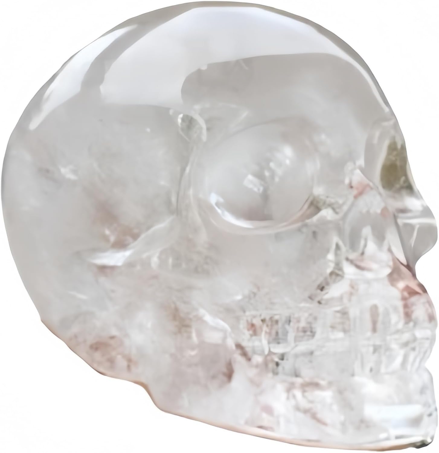 Natural Quartz Crystal Skull Head Sculpture Decor