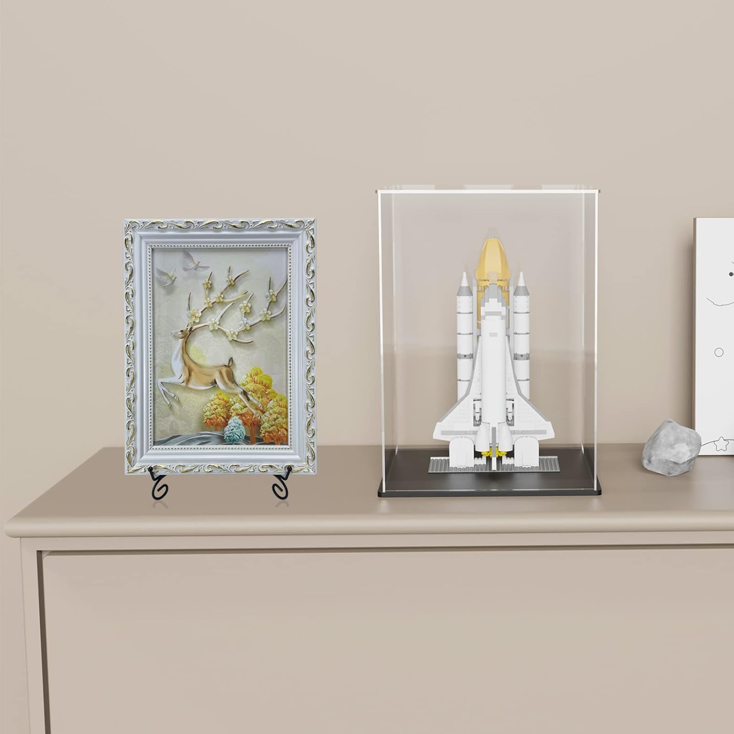 SVENJBB 12 Inch Black Metal Plate Stand for Display