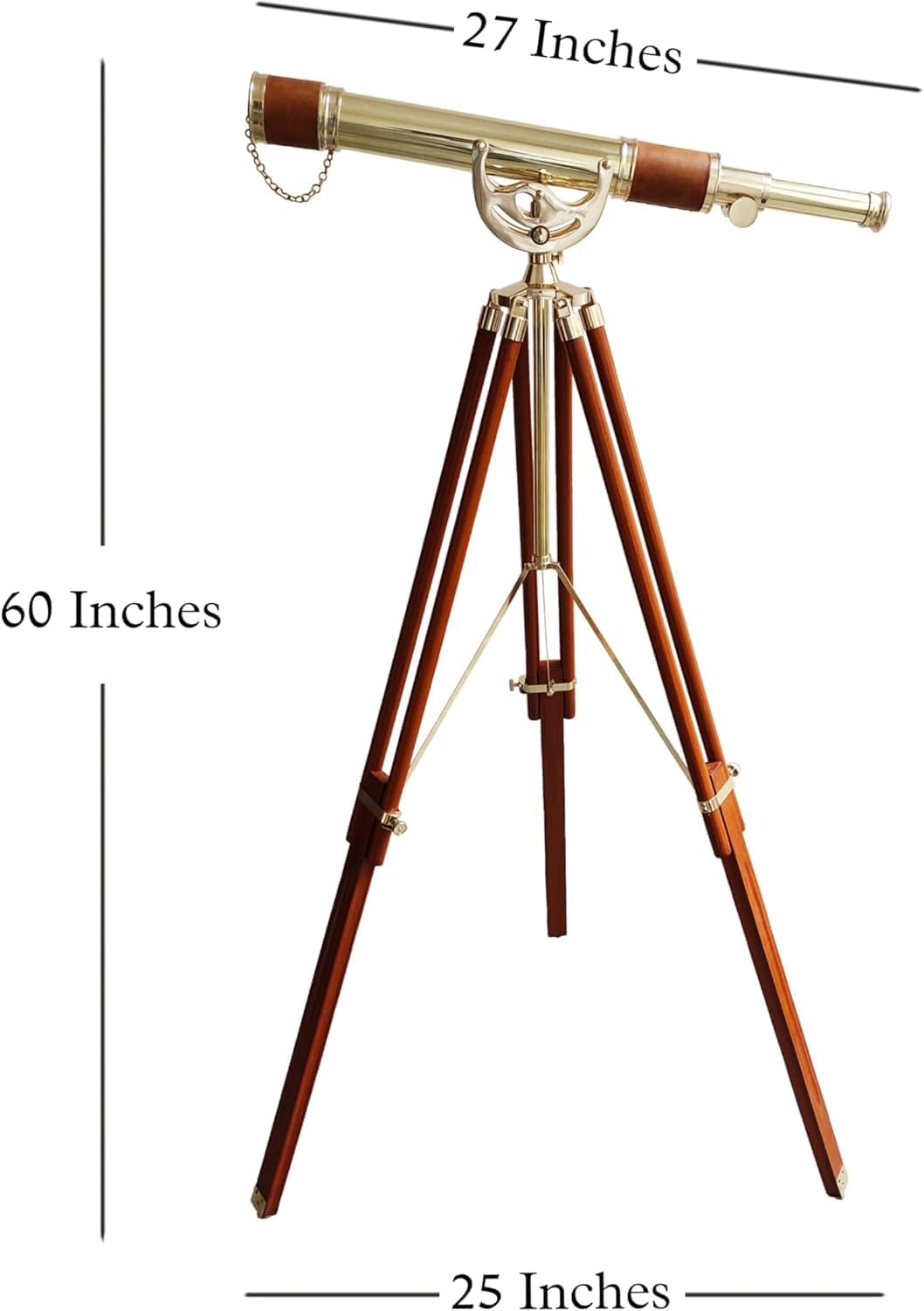 Vintage Antique Brass Telescope Floor Standing Decor