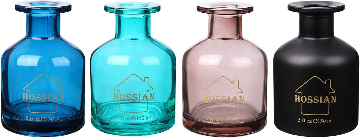 HOSSIAN Diffuser Glass Bottles Set of 4 Black