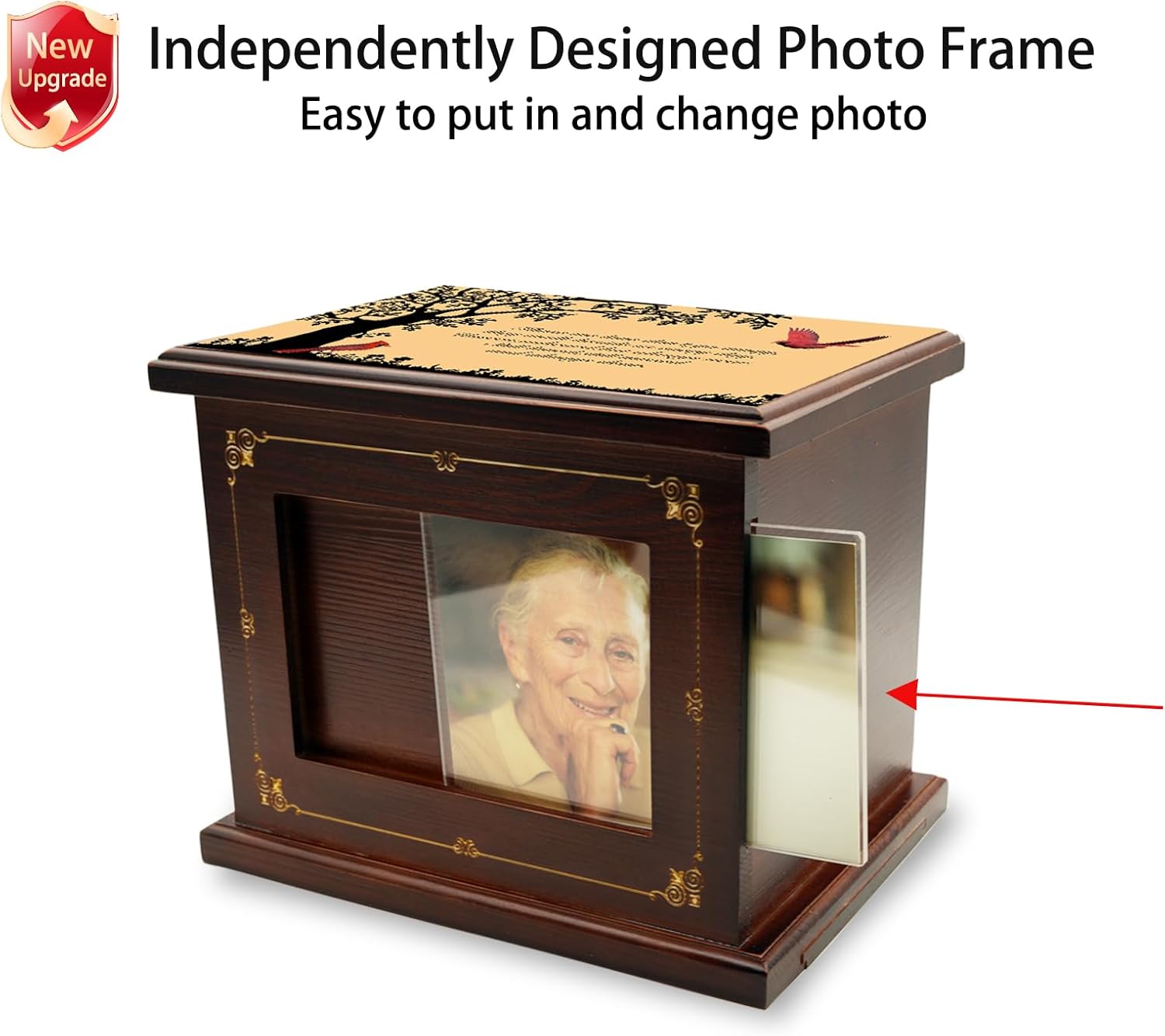 Tree of Life Wooden Cremation Urn for Ashes