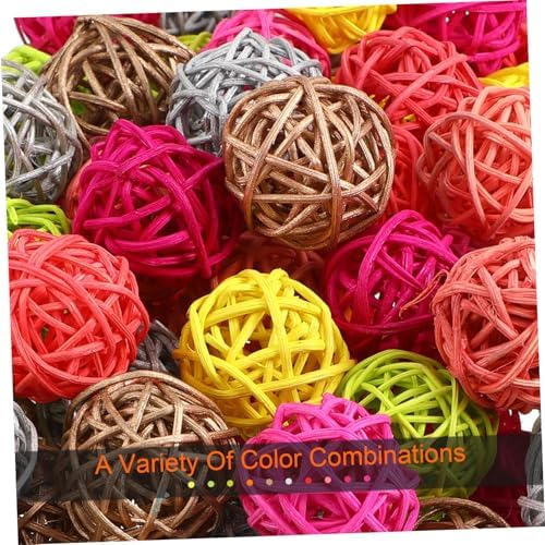 100pcs Colorful Rattan Decorative Balls for Christmas Party Wedding Home and Nursery Decor