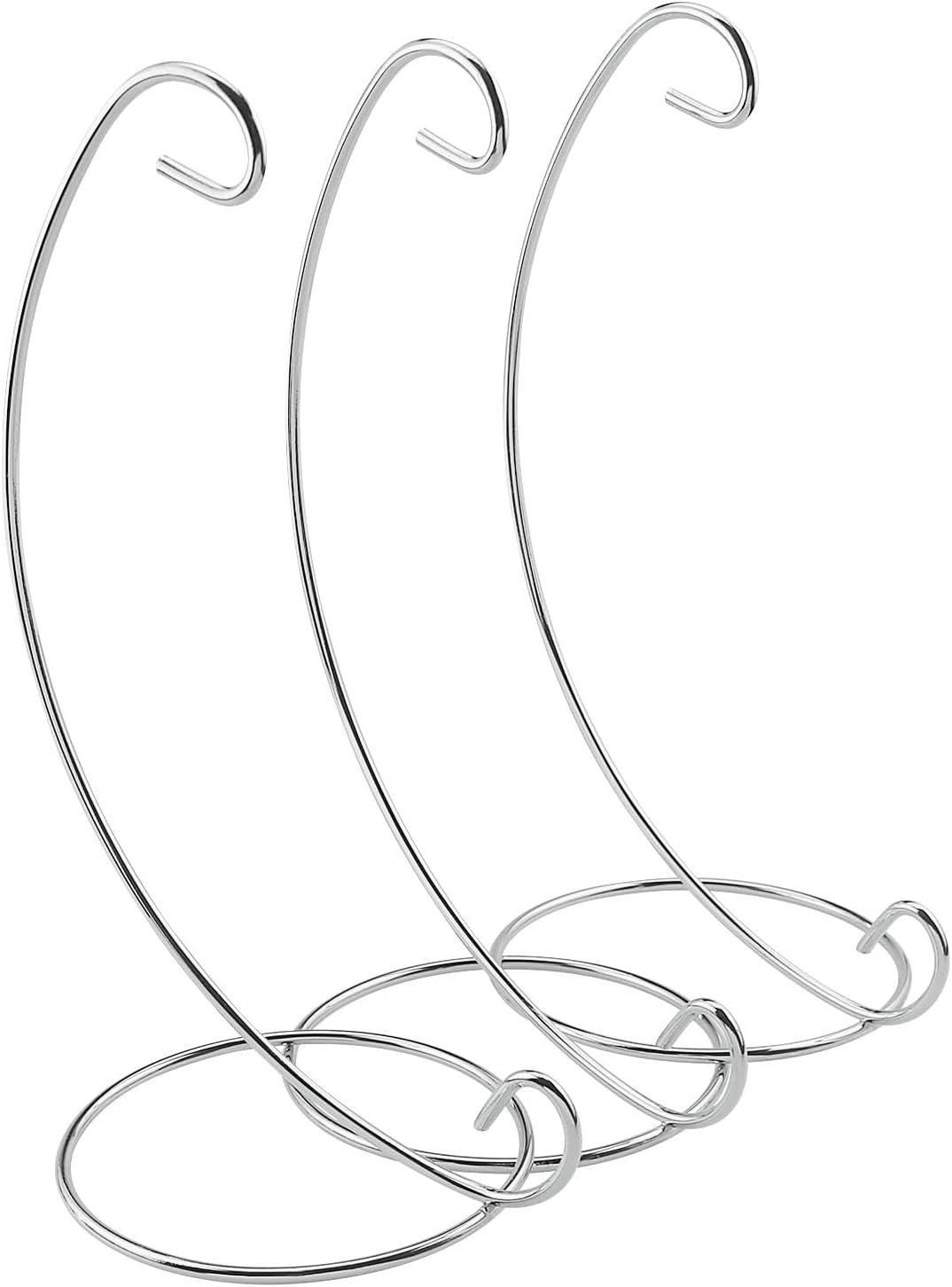 Abom 3 Pack 9in Ornament Display Stand with Silver Iron Hanging Hook for Home Decor and Party Use