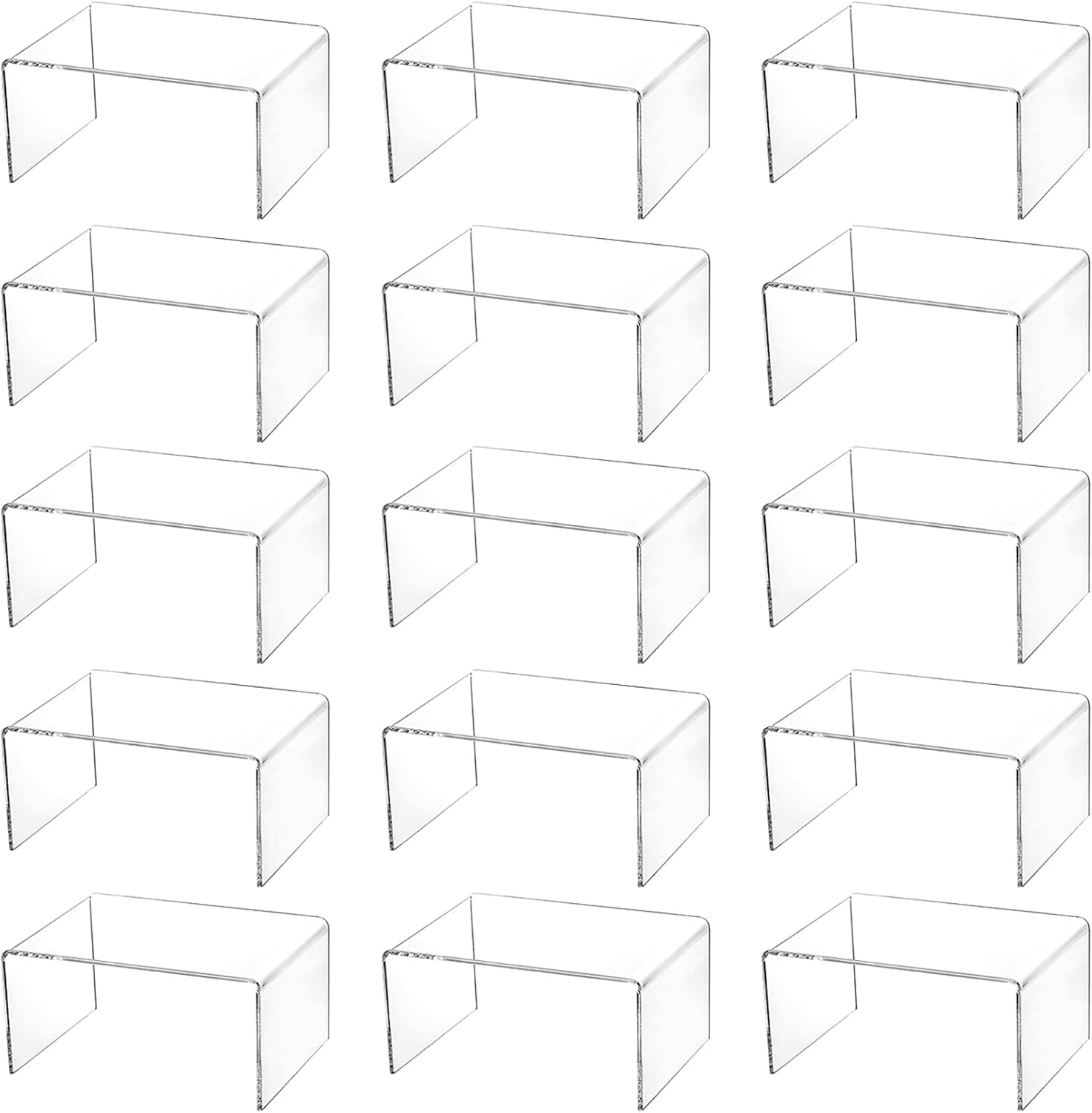 Hedume 16 Pack Clear Acrylic Display Risers for Jewelry and Decor