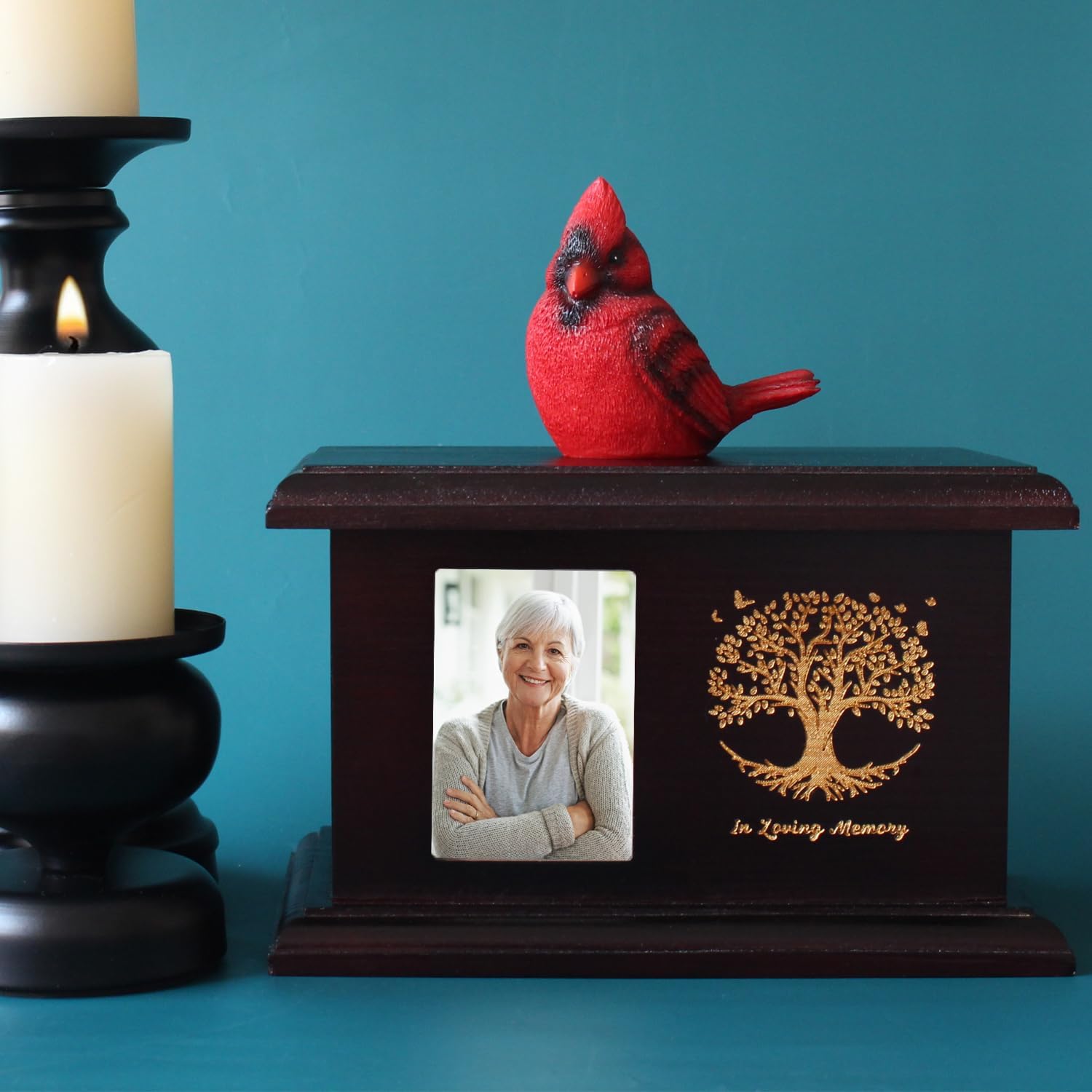 Contid Personalized Wooden Urn with Photo Frame