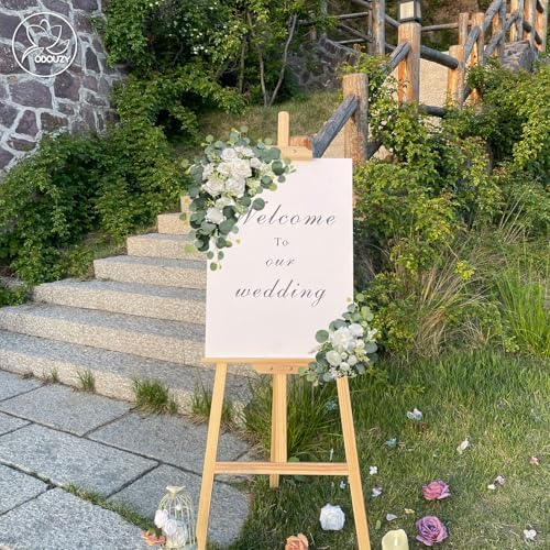 White Artificial Wedding Arch Flowers Set of 2 for Welcome Ceremony