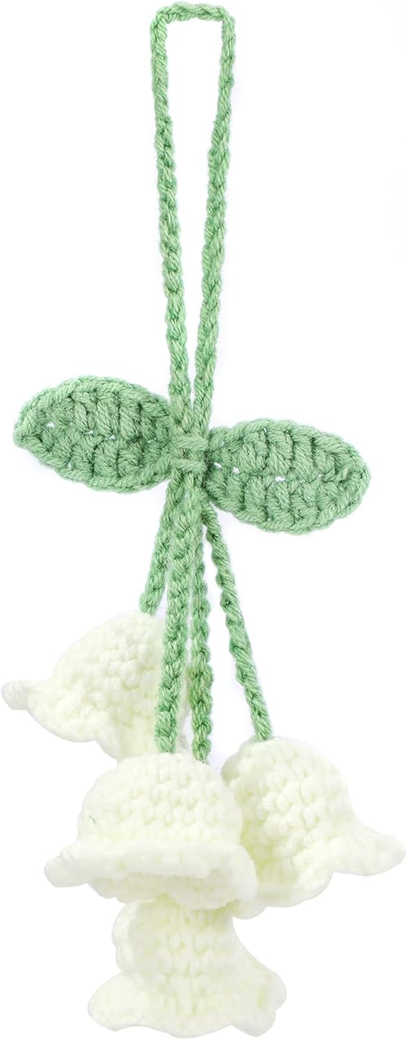 Cute Car Mirror Hanging Lily Flower Pendant for Women