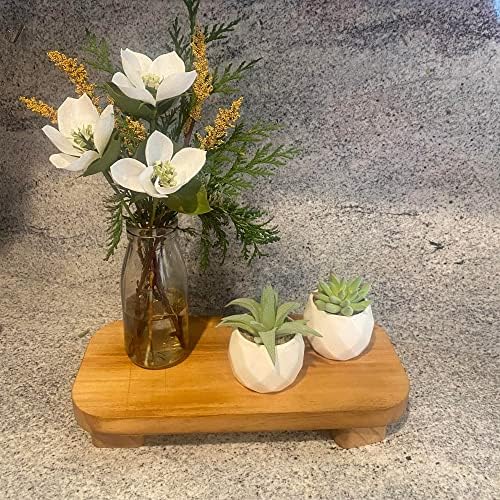 Liswit Farmhouse Wood Tray Rustic 12x55x2 Brown Decorative Riser