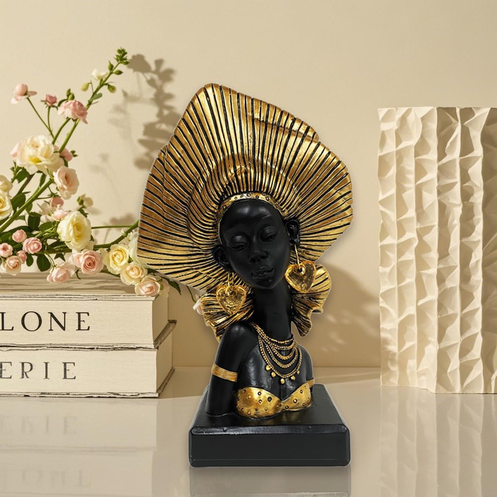 African Tribal Woman Sculpture - Modern Home Decor