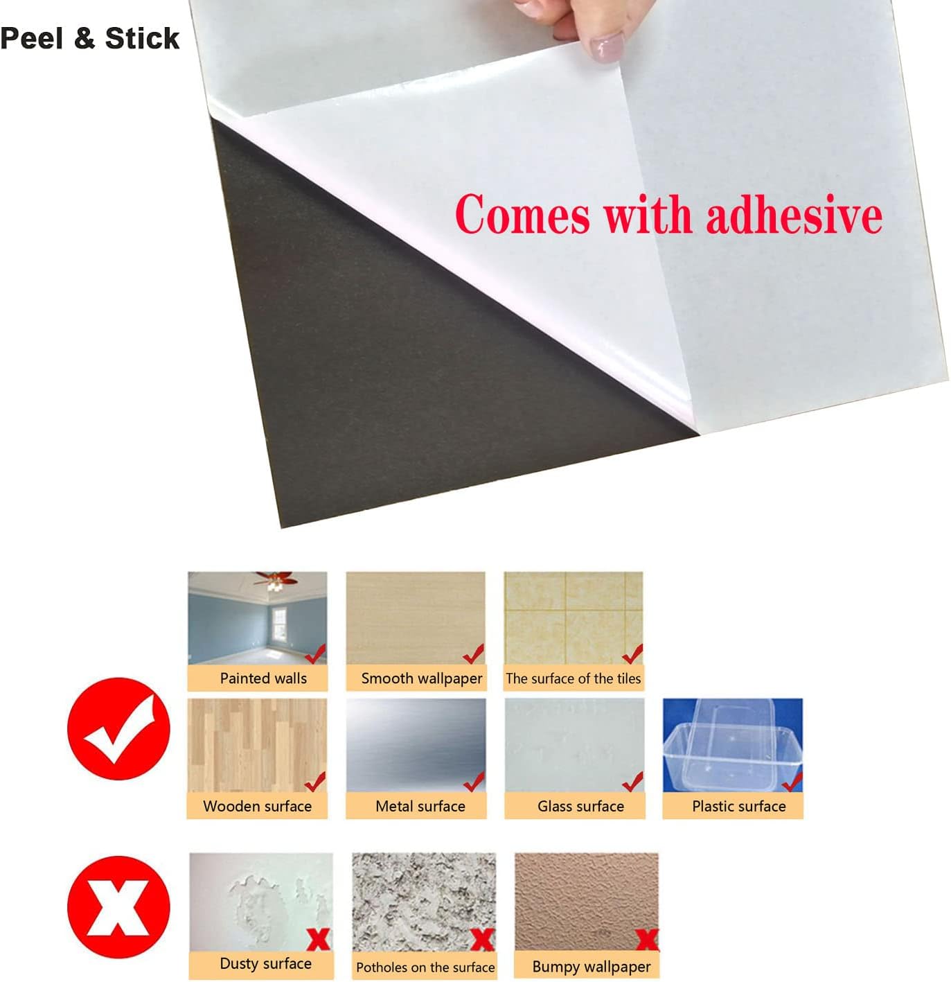 XUANINY 10-Piece Self-Adhesive Metal Backsplash