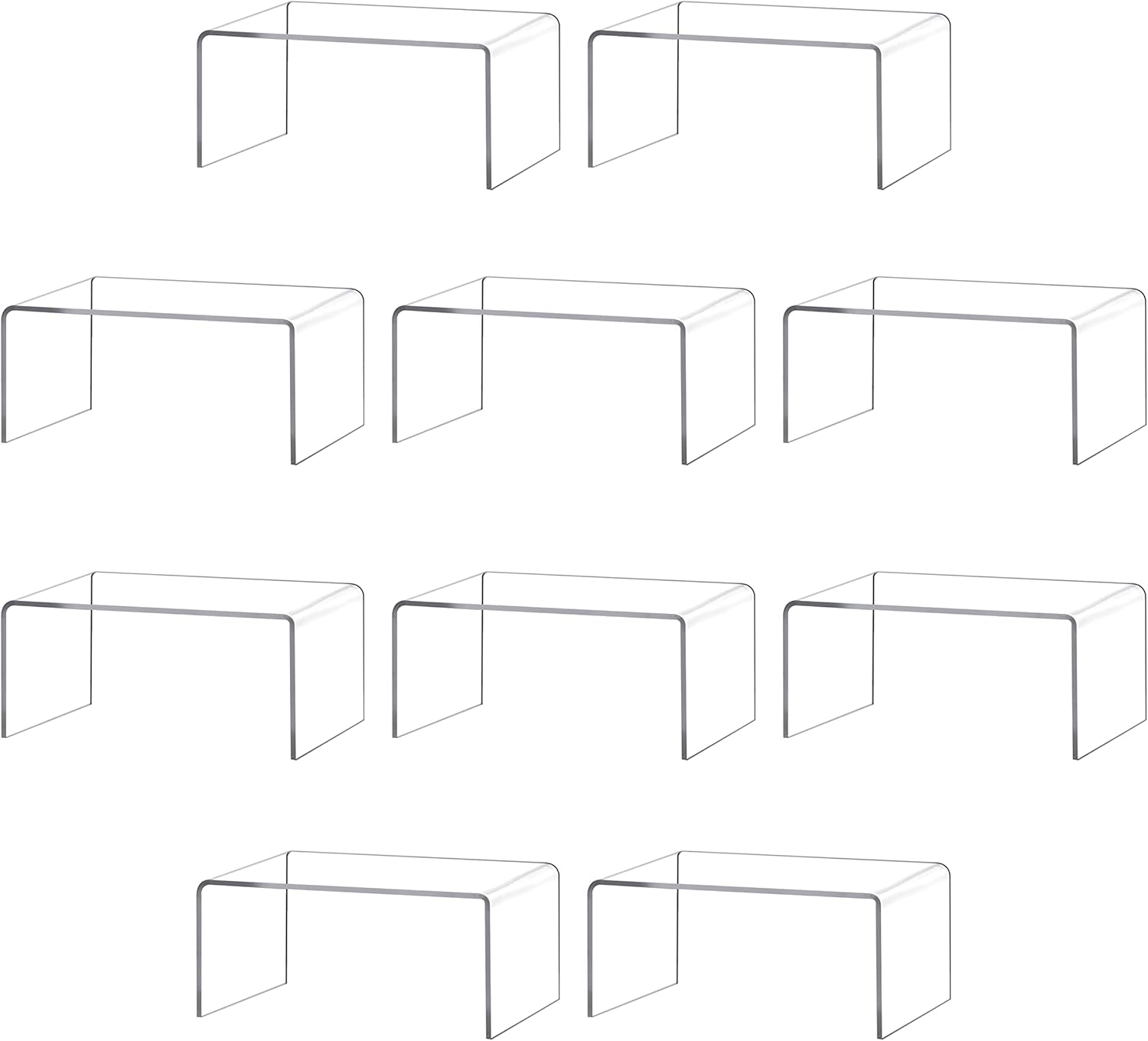 BYCY Clear Acrylic Riser Set of 10 for Jewels Cupcakes Tea Sets