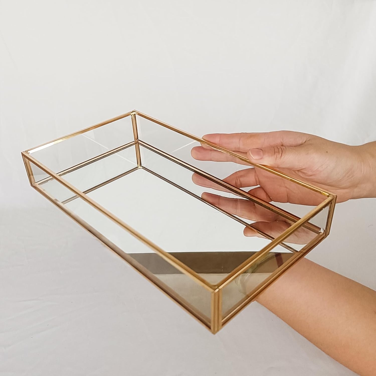 HighFree Gold Mirror Vanity Tray 102x55x16