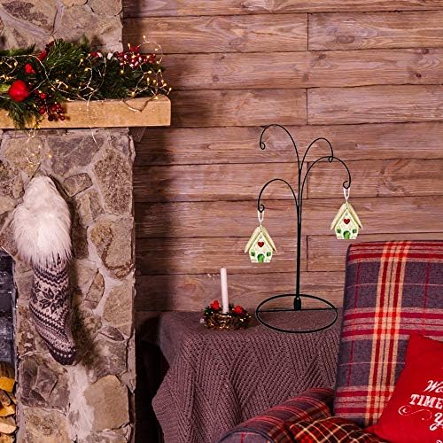 HOHIYA 12 Inch 4 Arm Hanging Hook Stand Black 2 Pcs