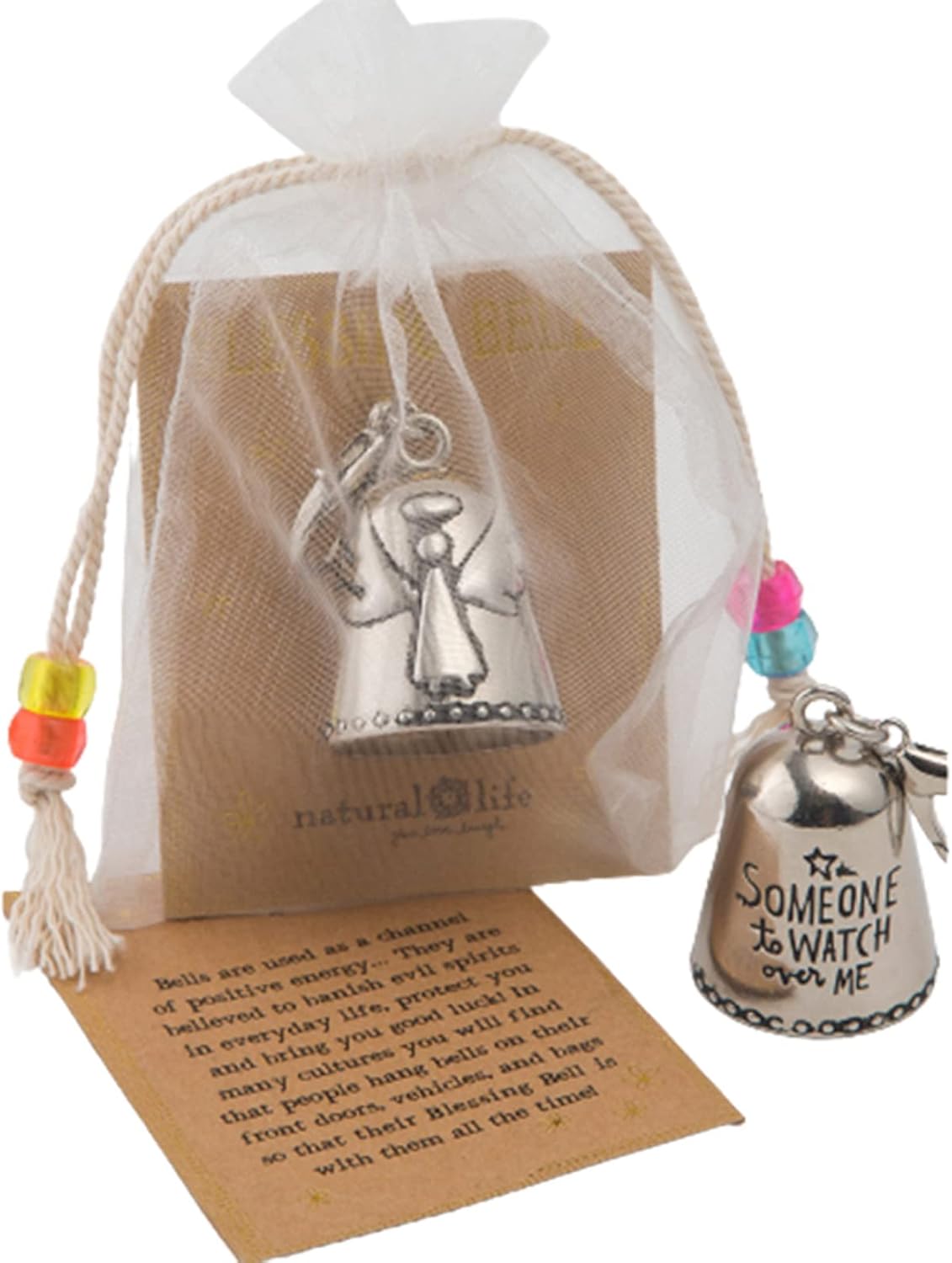 Tiny Silver Bell with Angel Message - Friends Are Angels Gift