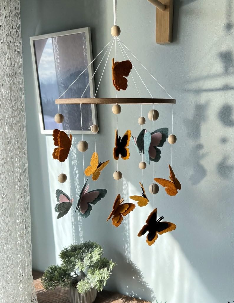 KENFUW Butterflies Nursery Decor Mobile Hanging