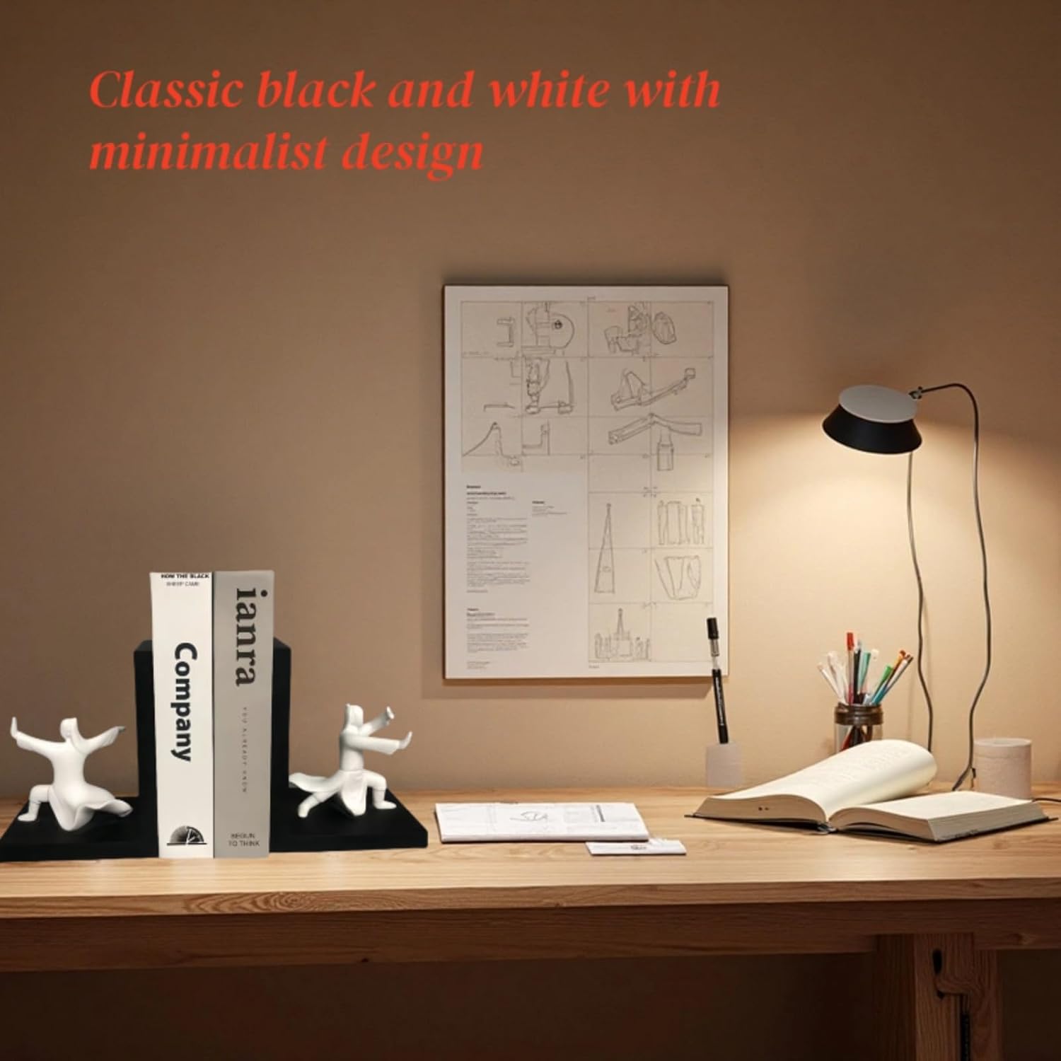 Modern Tai Chi Yin Yang Decorative Bookends Set