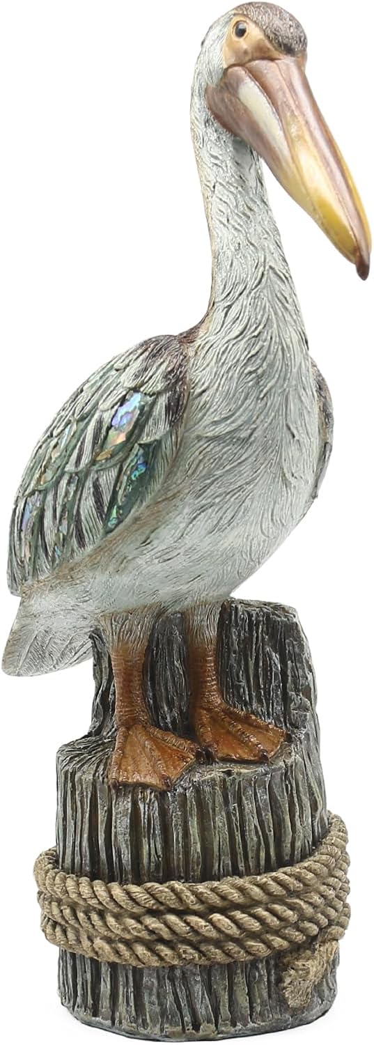 Lukitas Standing Pelican Statue 14 Inch Resin Decor