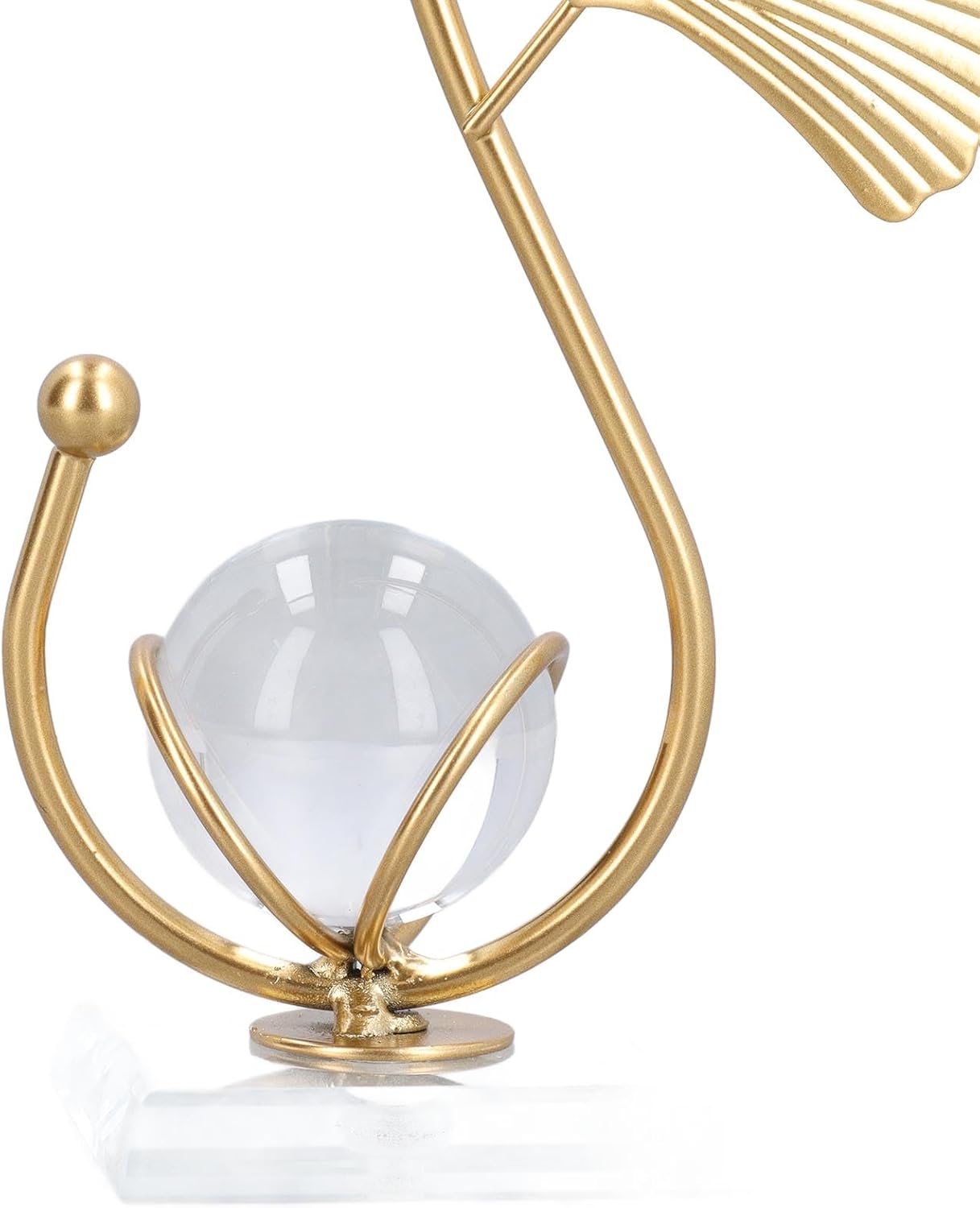 Nordic Iron Leaf Crystal Ball Desk Decor