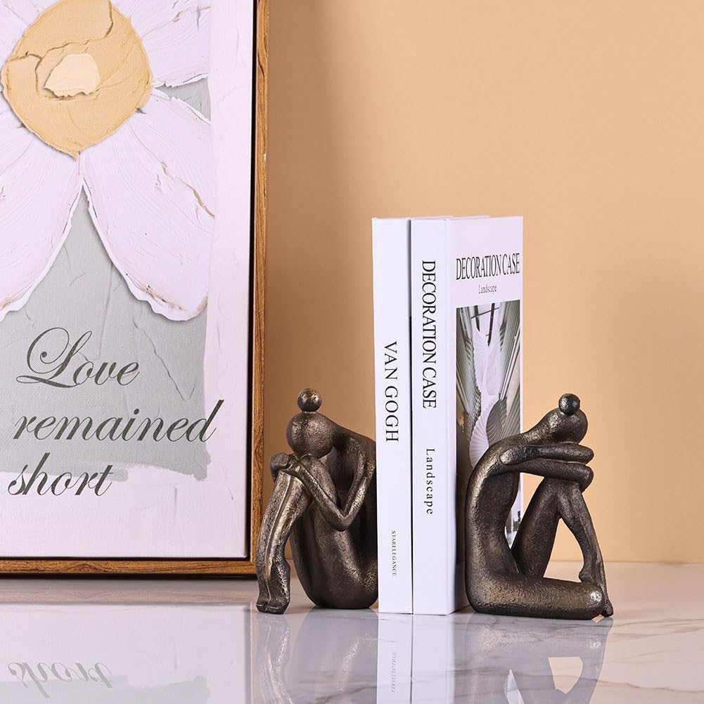 Brown Resin Decorative Bookends for Shelves