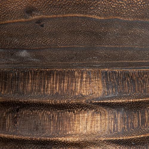 Creative Co-Op Round Paulownia Wood Pedestal Bowl Marbled Brown