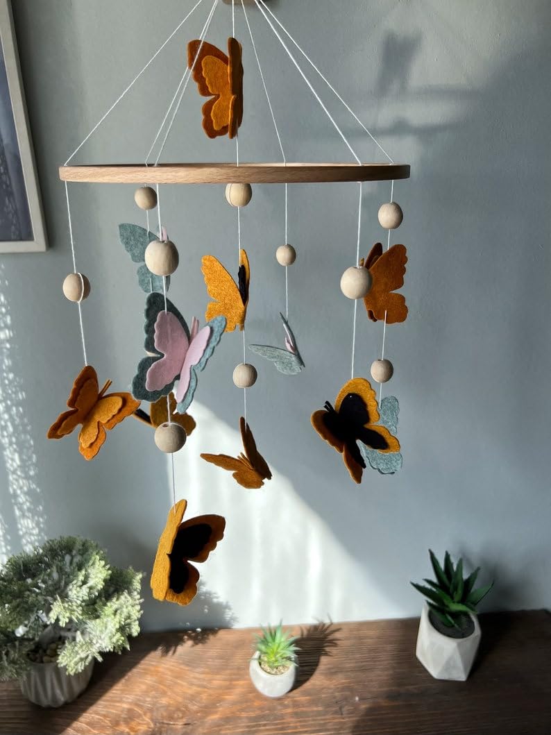 KENFUW Butterflies Nursery Decor Mobile Hanging