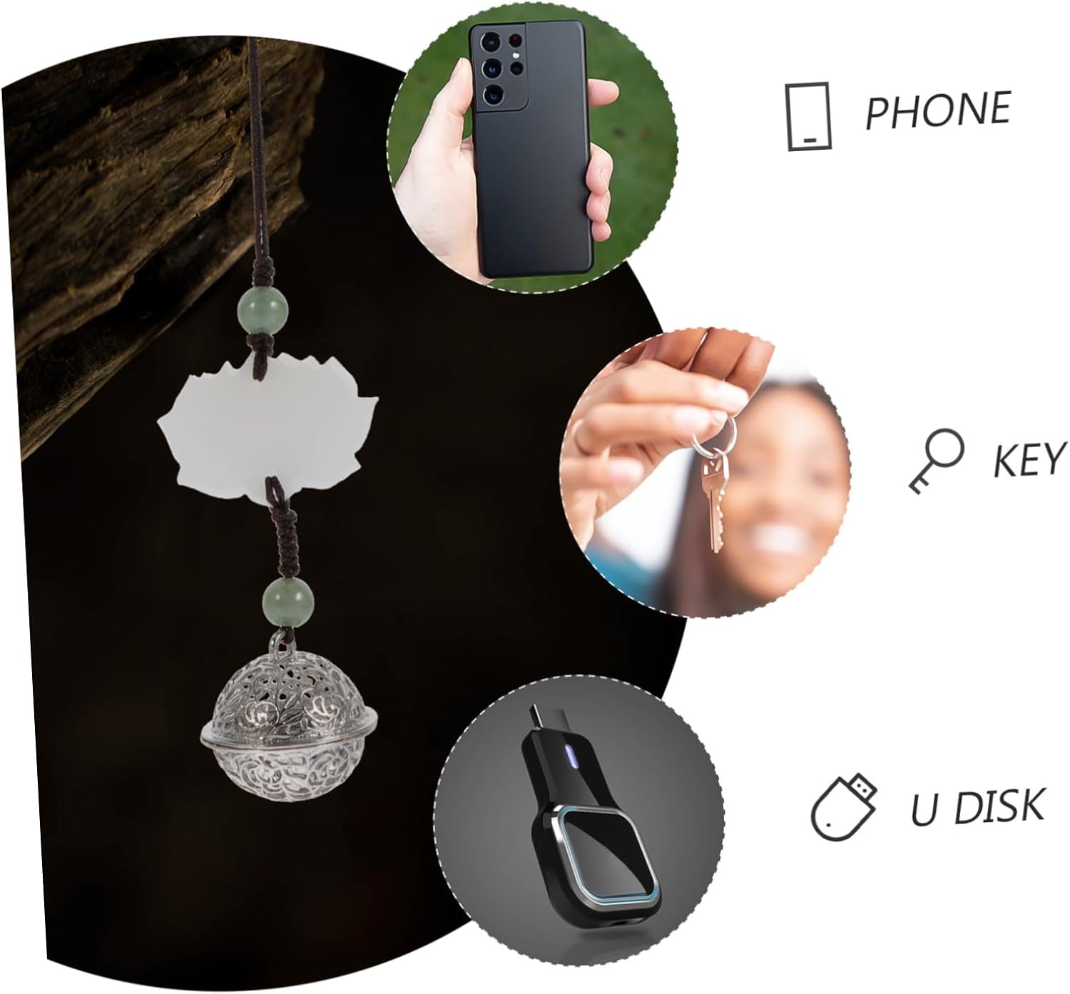 DOITOOL Retro Hanging Bell Phone Pendant