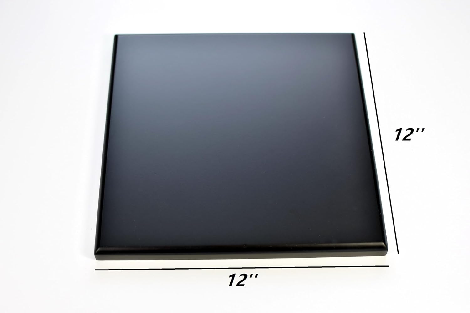 Square MDF Wood Display Base 12x12 Inches Black