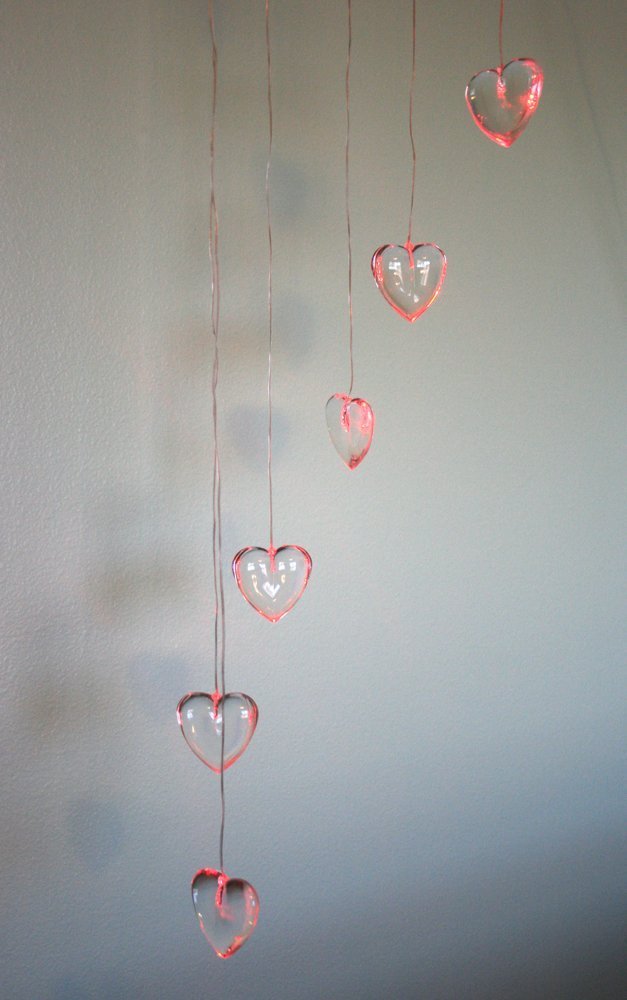 Red Heart Lighted Mobile - 48 L - Heart Decor For Valentines Day