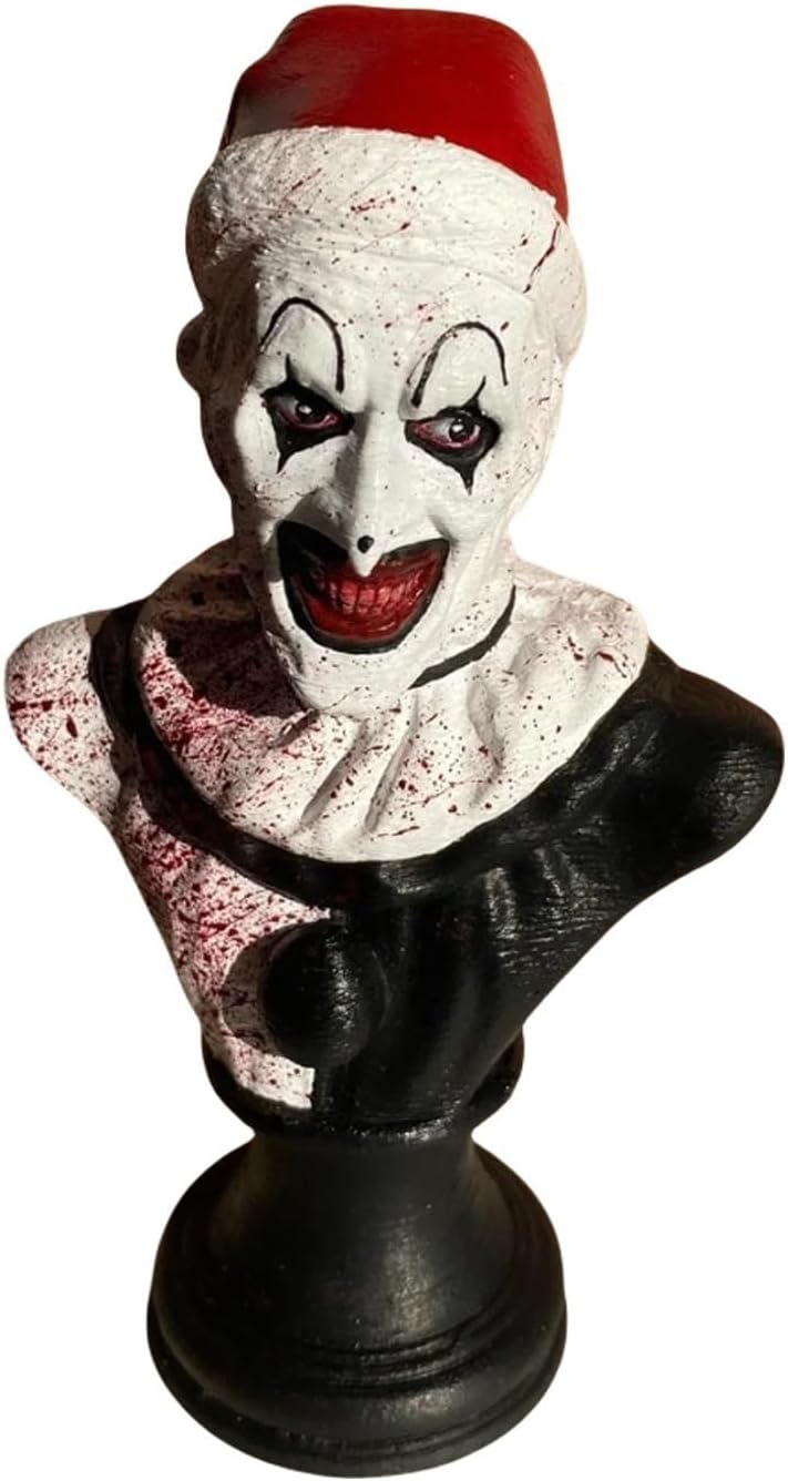 Scary Evil Clown Bust Statue for Home Office Party Decor