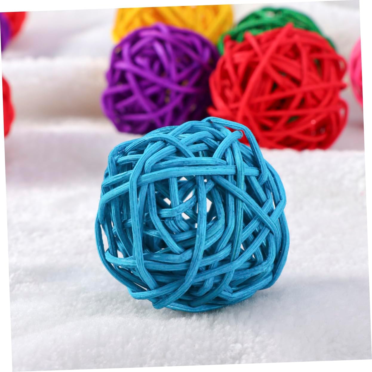 10pcs Assorted Wicker Rattan Decorative Balls for Home Decor and Christmas Party