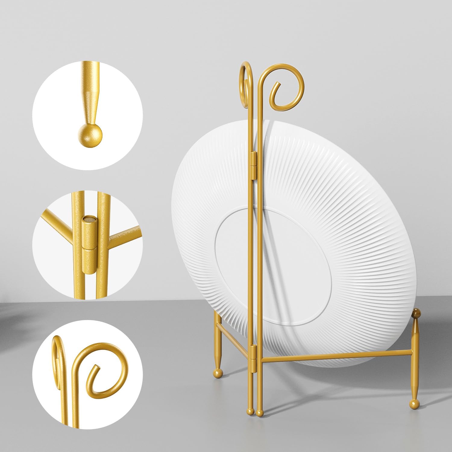 SVENJBB 12 Inch Gold Iron Easel Stand Display