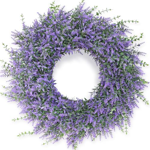 26 Inch Lavender Eucalyptus Wreath for Front Door Decor