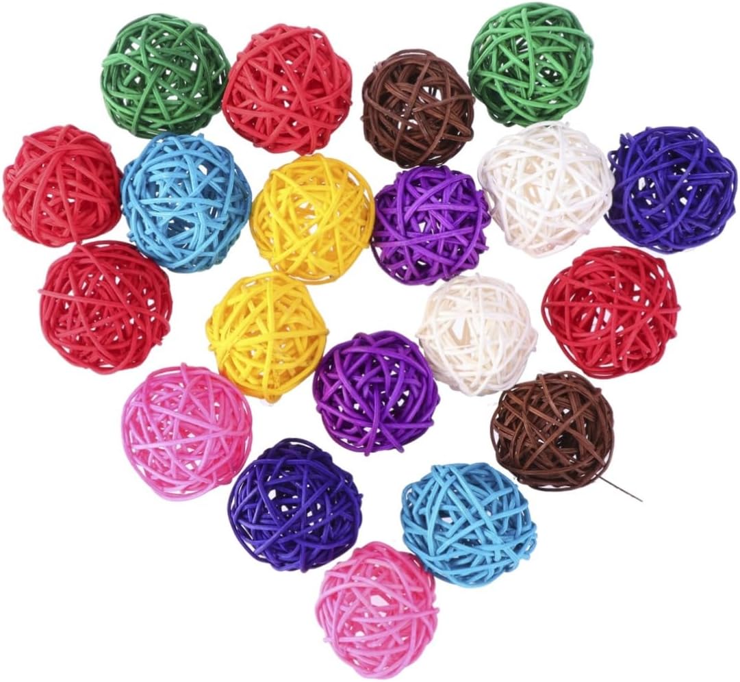 20pcs Wicker Rattan Decorative Balls for Home Party Wedding and Christmas