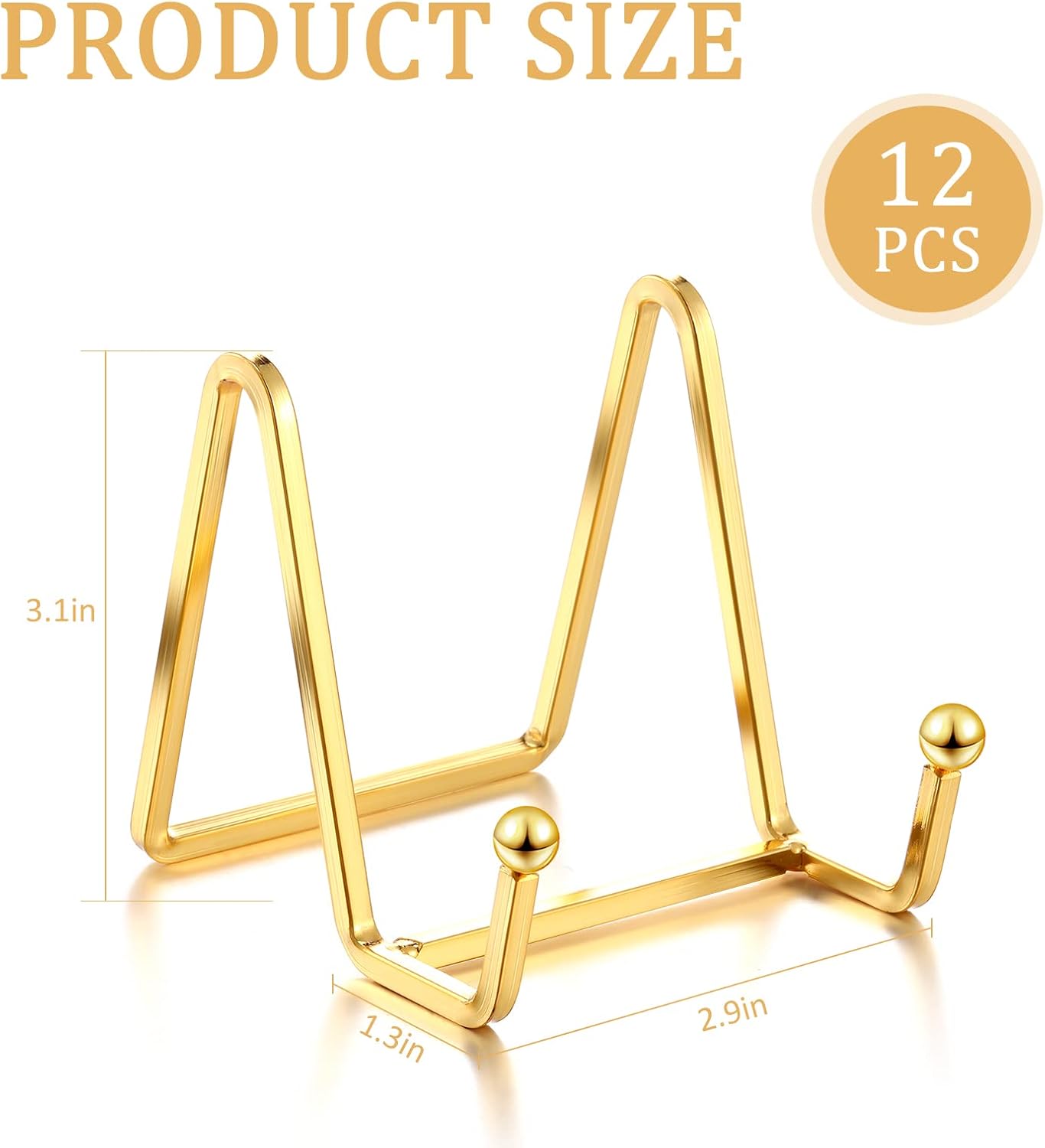 Kenning 12-Piece Gold Plate Holder Easel Display Stand