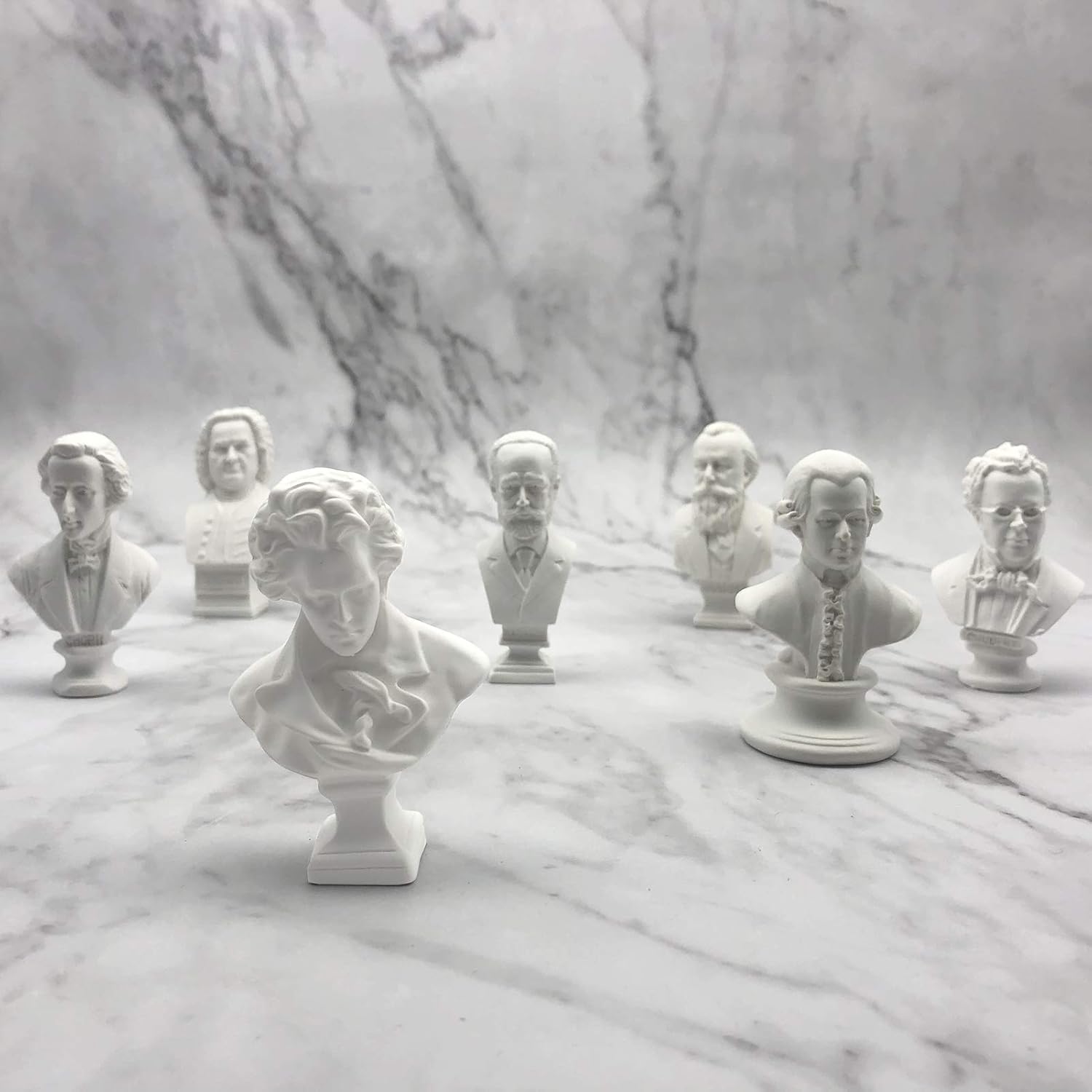 7 Piece Classic Mini Resin Bust Sculpture Set