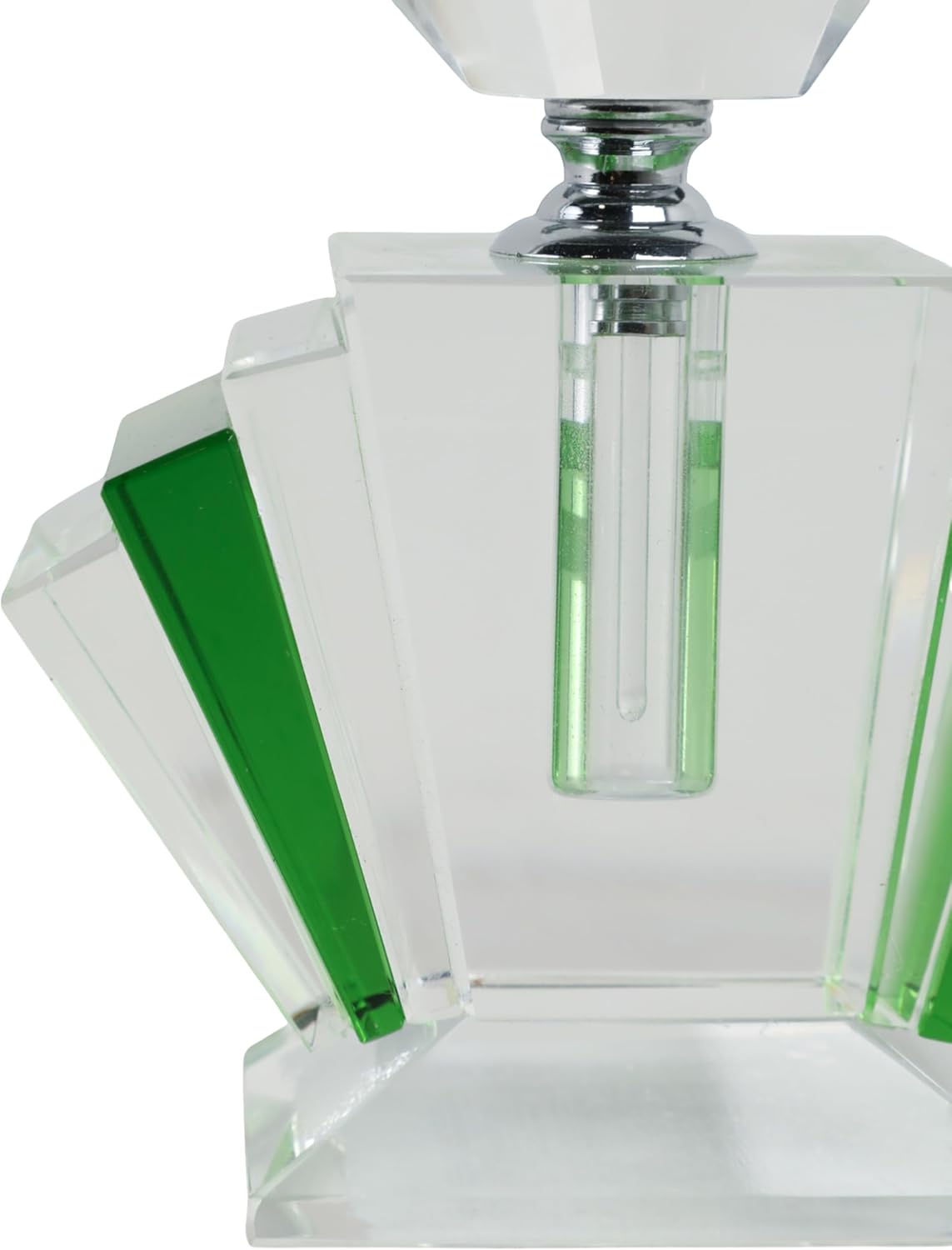 Sagebrook Home Art Deco Glass Perfume Bottle 5 Green